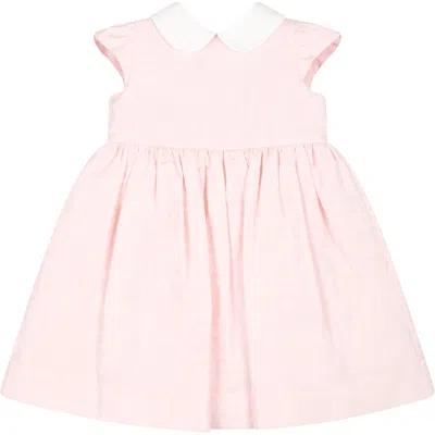 Fendi Pink Dress For Baby Girl With Double F