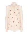 Fendi Georgette Top With Rhinestones And Sequins Embroidery In White