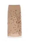 Fendi Embroidered Tulle Maxi Skirt With Sheer Overlay In Pink