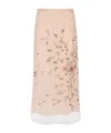 Fendi Floral Embellished Midi Tulle Skirt In Neutral