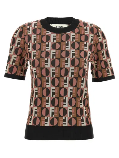 Fendi Pink  Optical Sweater In Brown