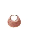 Fendi Graphy Mini Hobo Bag In Ff Jacquard Velvet In Pink