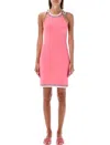 Fendi Textured Mini Dress With Adjustable Straps And Subtle Hemline In Light Pink