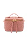 Fendi Women Vanity Leather Shoulder Bag With Ff Motif In Pink