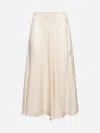 Fendi Pink Ff Silk Flared Midi Skirt