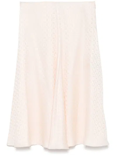 FENDI FENDI PINK FF SILK SKIRT