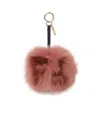 Fendi Pink Fox Fur Charm In Pink