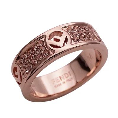 Pre-owned Fendi Pink Gold Metal Band Ring ()