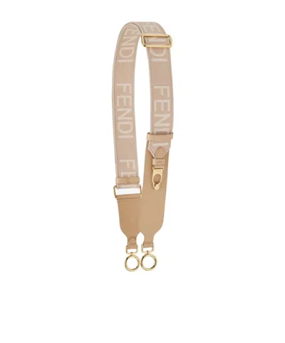 Fendi Pink Jacquard Webbing Shoulder Strap