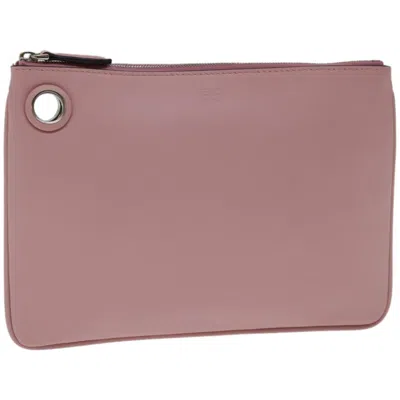Fendi Pink Leather Clutch Bag ()