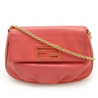 Pre-owned Fendi Pink Leather Clutch Bag Shoulder Bag ()