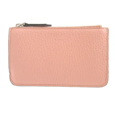 Pre-owned Fendi Pink Leather Coin Purse/coin Case ()