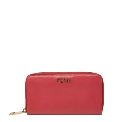 Pre-owned Fendi Pink Leather Coin Purse/coin Case ()