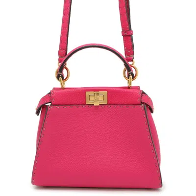Pre-owned Fendi Pink Leather Handbag Shoulder Bag ()