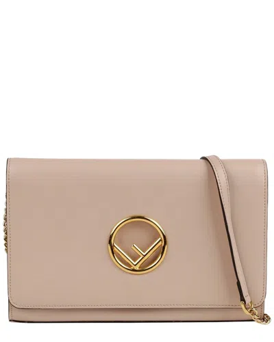 Fendi Pink Leather Kanni Small Crossbody In Metallic