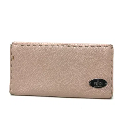 Pre-owned Fendi Pink Leather Long Wallet (bi-fold) ()