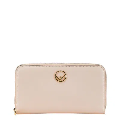 Pre-owned Fendi Pink Leather Long Wallet (bi-fold) ()