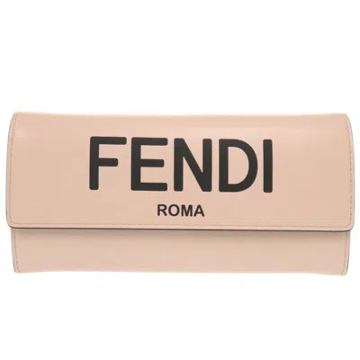Pre-owned Fendi Pink Leather Long Wallet (bi-fold) ()