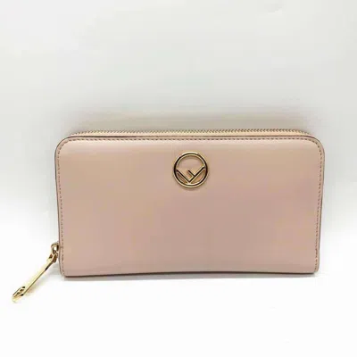 Pre-owned Fendi Pink Leather Long Wallet (bi-fold) ()