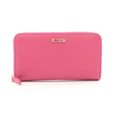 Pre-owned Fendi Pink Leather Long Wallet (bi-fold) ()