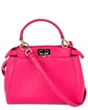 Fendi Pink Leather Mini Peekaboo Shoulder Bag (authentic Pre-loved) In Pink
