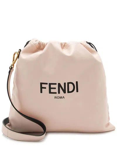 Fendi Pink Leather Nappa Drawstring Medium Shoulder Bag (authentic Pre-loved)