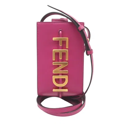 Pre-owned Fendi Pink Leather Phone Wallet ()