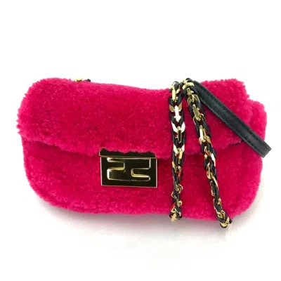 Pre-owned Fendi Pink Leather Pochette Shoulder Bag ()