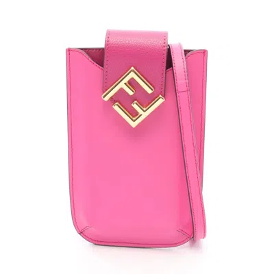 Pre-owned Fendi Pink Leather Pouch Shoulder Bag ()