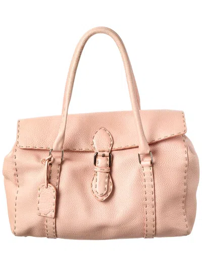 Fendi Pink Leather Selleria Tote (authentic Pre-lo