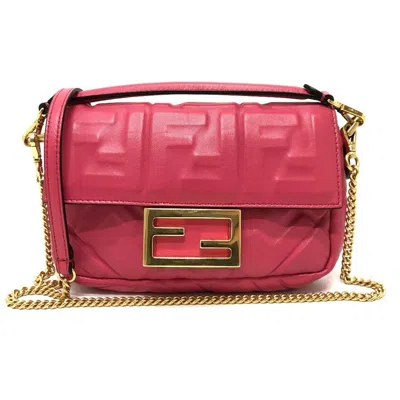 Pre-owned Fendi Pink Leather Shoulder Bag ()