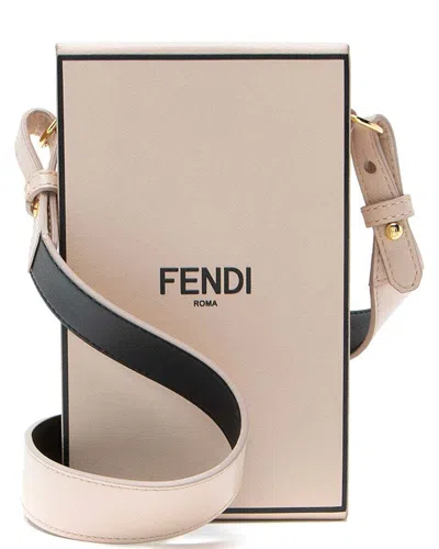 Fendi Pink Leather Vertical Box Shoulder Bag (authentic Pre-loved) In Neutral