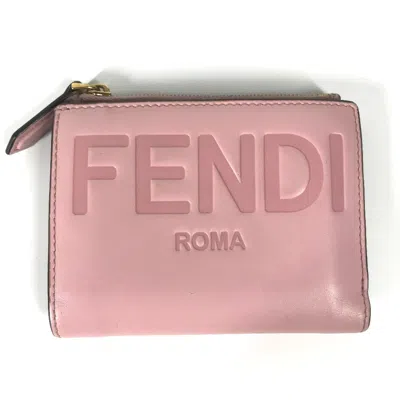 Pre-owned Fendi Pink Leather Wallet (bi-fold) ()