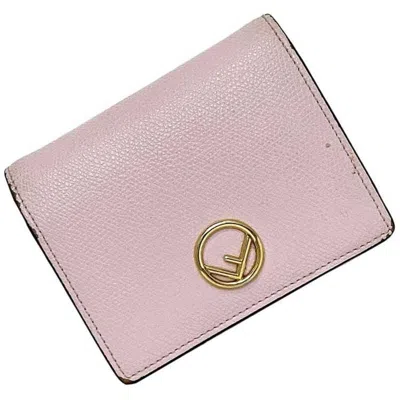 Pre-owned Fendi Pink Leather Wallet (bi-fold) ()