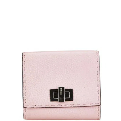Pre-owned Fendi Pink Leather Wallet (bi-fold) ()