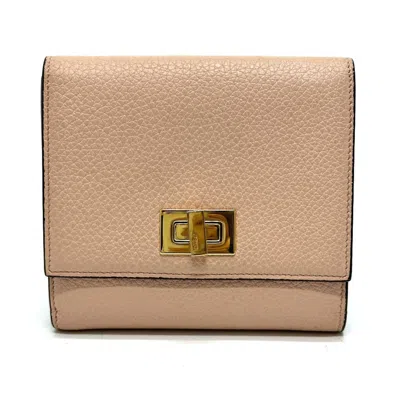 Pre-owned Fendi Pink Leather Wallet (bi-fold) ()