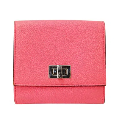 Pre-owned Fendi Pink Leather Wallet (bi-fold) ()