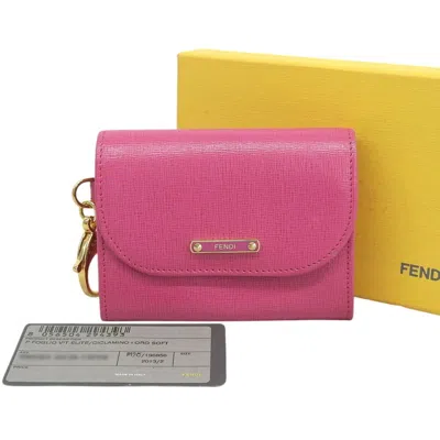 Pre-owned Fendi Pink Leather Wallet (bi-fold) ()