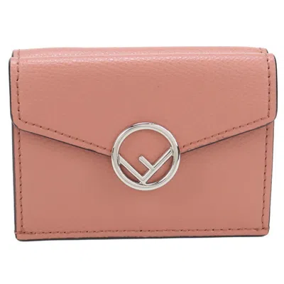 Pre-owned Fendi Pink Leather Wallet (tri-fold) ()