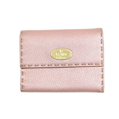 Pre-owned Fendi Pink Leather Wallet (tri-fold) ()