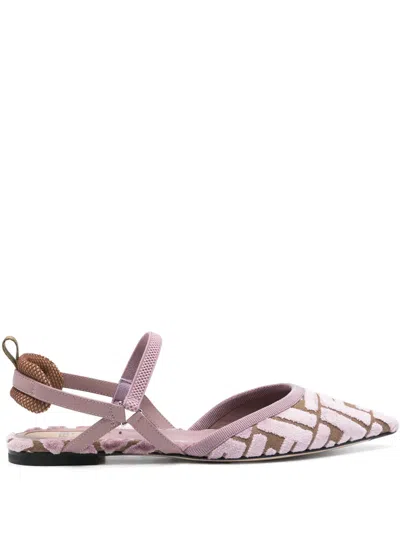 Fendi Pointed Flat Sandals In Pink