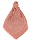 Fendi Ff Shawl Fringed Edges In Neutral