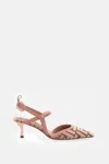 Fendi Beige Italian Heels In Pink