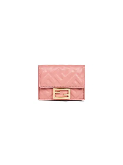 FENDI PINK MICRO TRIFOLD BAGUETTE WALLET