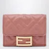 Fendi Nappa Leather Uette Micro Trifold Wallet Accessories In Pink