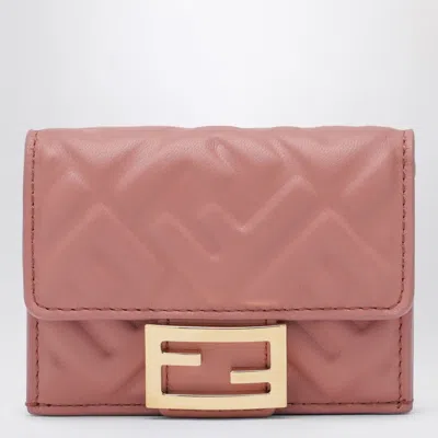 FENDI FENDI PINK MICRO TRIFOLD BAGUETTE WALLET WOMEN