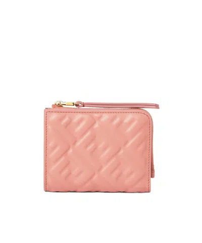 Fendi Pink Nappa Leather Wallet With Ff Motif