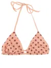 Fendi Micro Patchwork Bikini Top In Pink