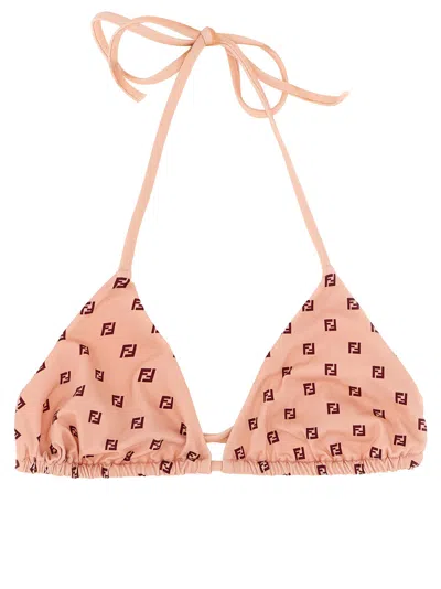 Fendi Pink Printed Bikini Top