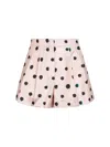 Fendi Pink Printed Silk Taffeta Shorts In Pink